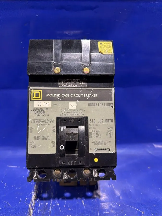 Автоматический выключатель Square D Circuit Breaker FA34050 50A 3-Pole 240/480V 