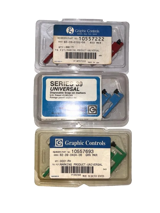 Регистратор Universal Chart Recorder Markers 10557693, 10557222 blue, green, red — фото лота 1