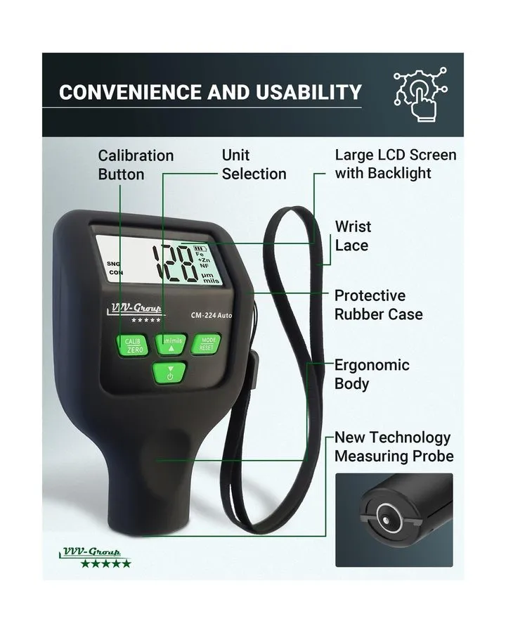 Толщиномер Paint Thickness Gauge CM-224 Auto Digital Coating Thickness Meter — фото лота 2