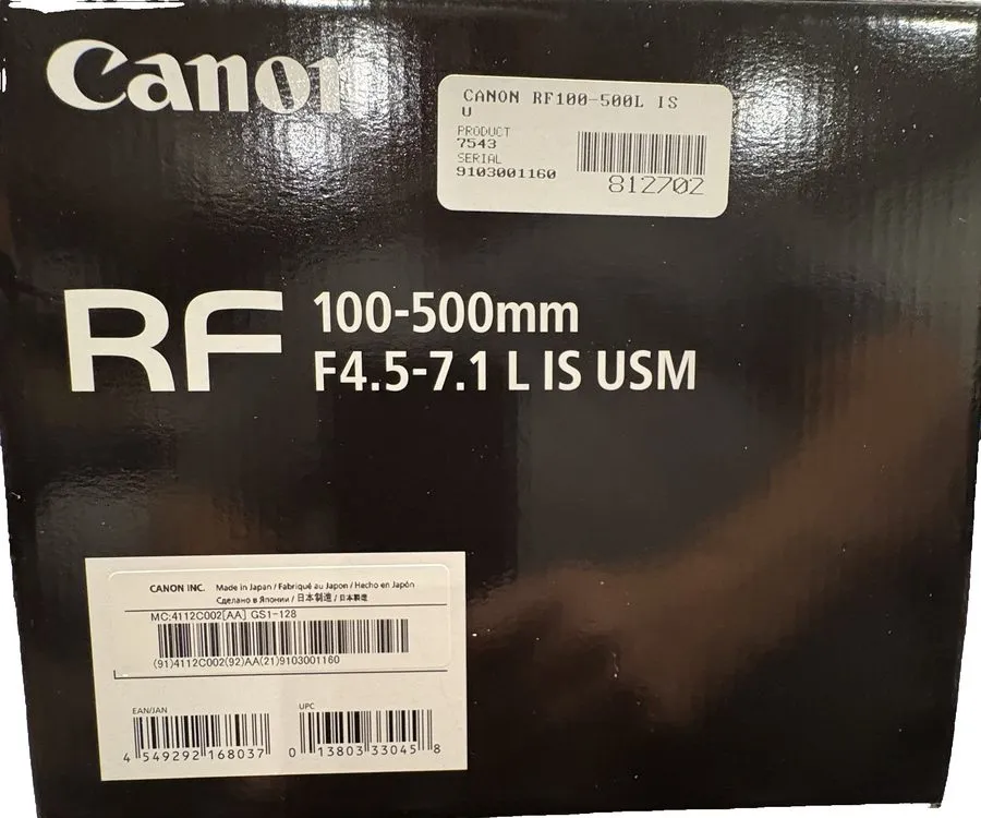 Объектив Canon RF 100-500mm f/4.5-7.1 L IS USM Mirrorless Lens USA Model