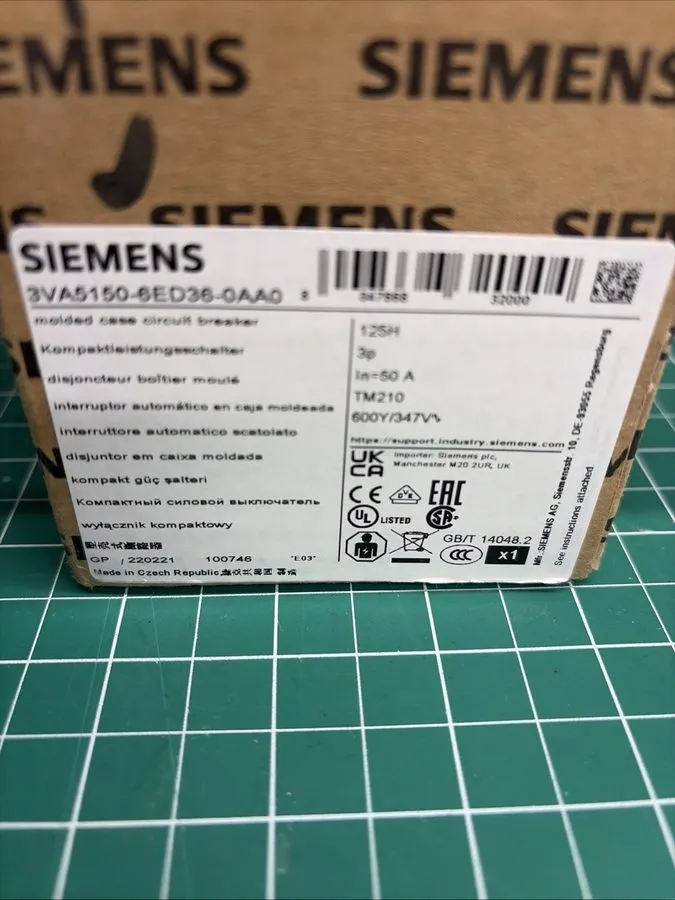 Автоматический выключатель Siemens 3VA5150-6ED36-0AA0 Circuit Breaker 50 Amp 3VA — фото лота 1
