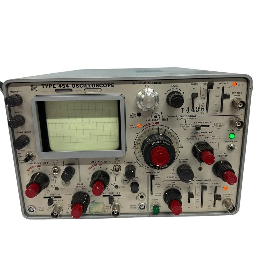 Осциллограф Tektronix type 454 oscilloscope 150MHz 2 channel parts/repair? [24-W