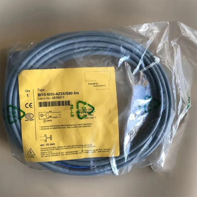 Датчик приближения Turck BI10-M30-AZ3X/S90 Inductive Proximity Sensor 4316410 M3