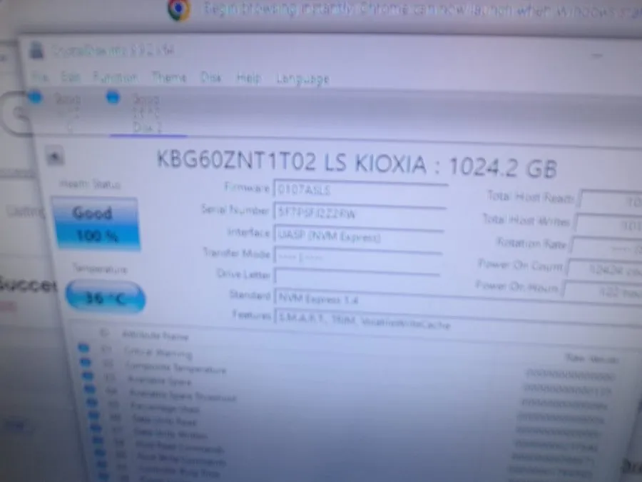 SSD-накопитель KIOXIA SSD 1TB Nvme SSD M.2 2242 KBG60ZNT1T02 #1532