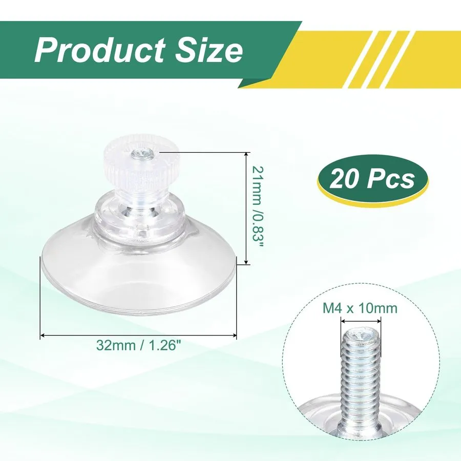 Вакуумная присоска Screw Suction Cup, 1.89" Suction Cups Clear PVC with M4x10mm 