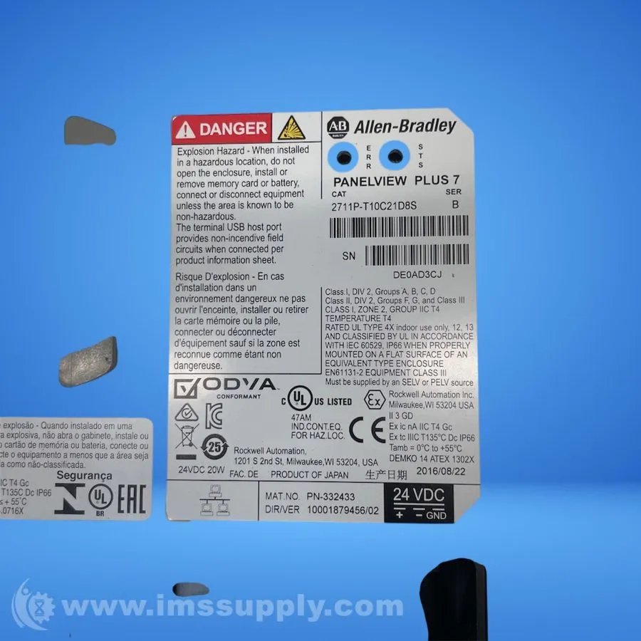 Панель оператора Allen Bradley 2711P-T10C21D8S PanelView Plus, Color 10.4" Termi
