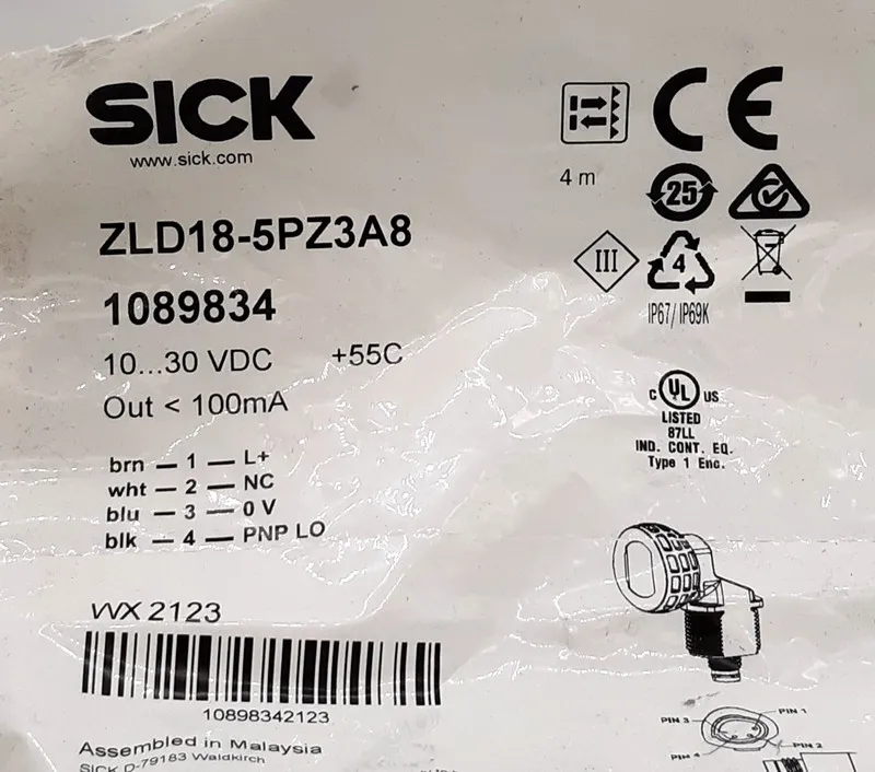 Фотоэлектрический датчик SICK ZLD18-5PZ3A8 1089834 SimpleSense Photoelectric Sen