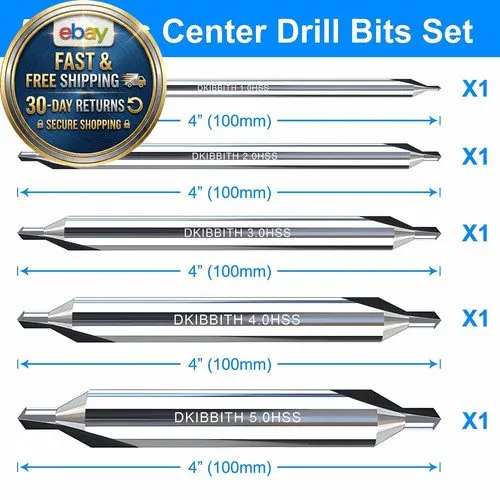 Режущий инструмент Cobalt Center Drill Bits Set, M35 High Speed Steel 60-Degree 