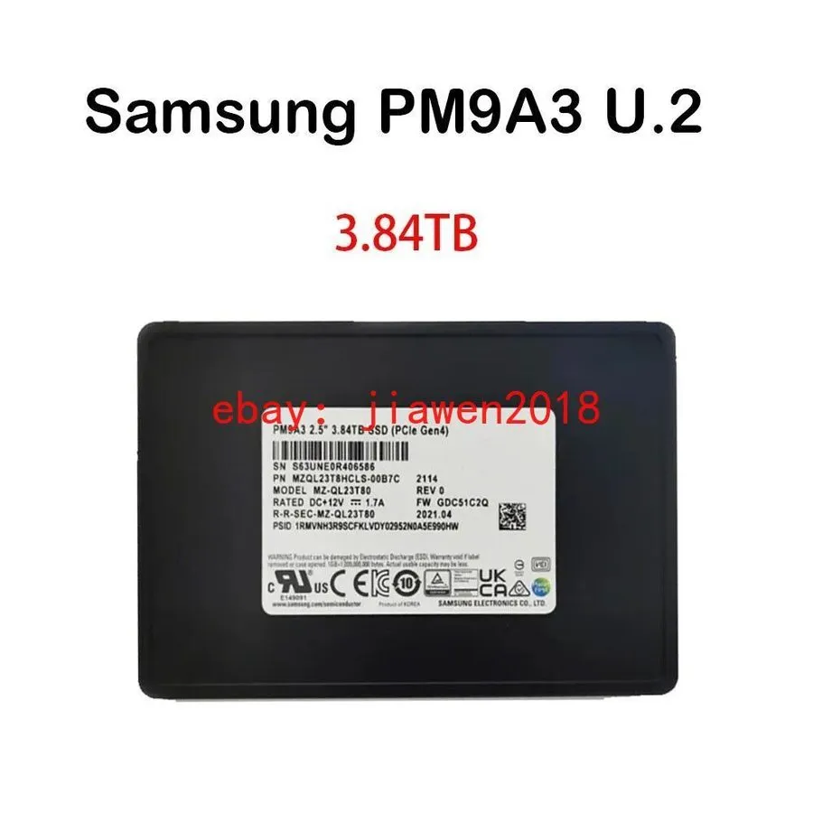 SSD-накопитель MZ-QL23T80 Samsung PM9A3 Series 3.84TB PCI-E NVMe U.2 2.5 SSD MZQ