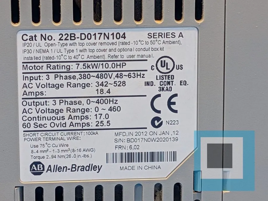 Частотный преобразователь 22B-D017N104