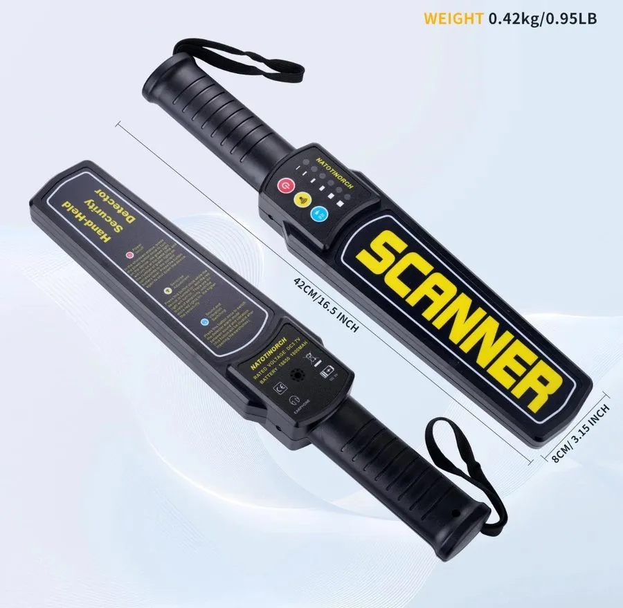 Оборудование видеонаблюдения Handheld Metal Detector Wand Rechargeable, Security — фото лота 1