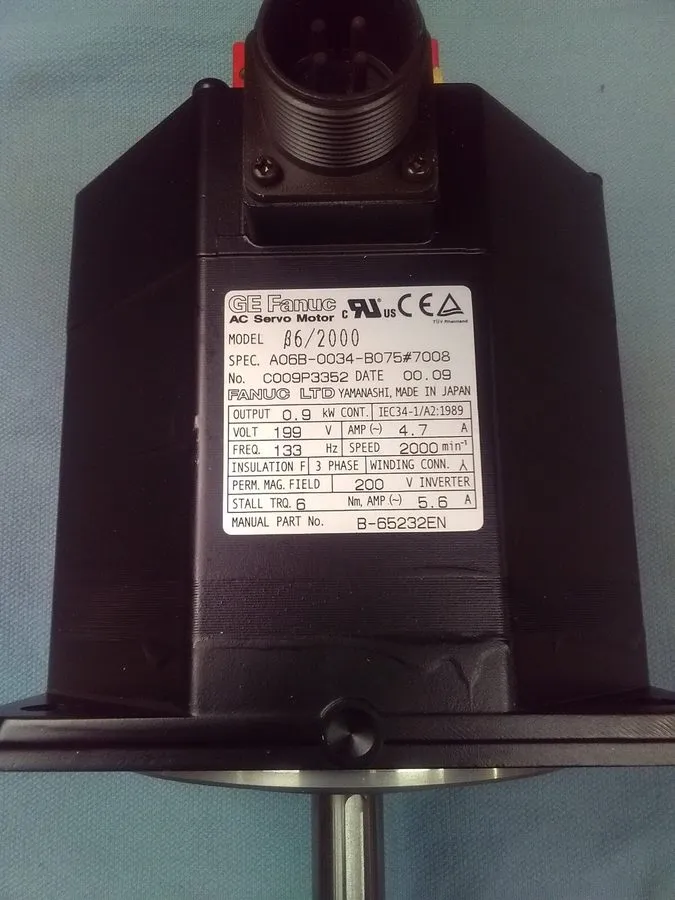 Серводвигатель GE FANUC A06B-0034-B075#0008 B6/2000 AC Servo Motor