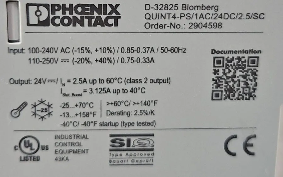 Блок питания Phoenix Contact QUINT4-PS/1AC/24DC/2.5/SC 2904598 Power Supply