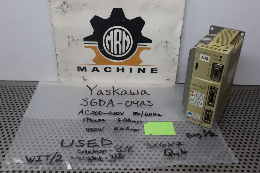 Сервопривод YASKAWA SERVOPACK SGDA-04AS 200-230Vac 6.0A AMP — фото лота 1