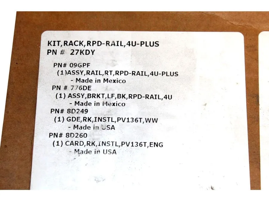 СХД Dell PowerVault 136T Server Rapid Rail Kit 4U 27KDY 09GPF 776DE 8D249 8D260 — фото лота 1