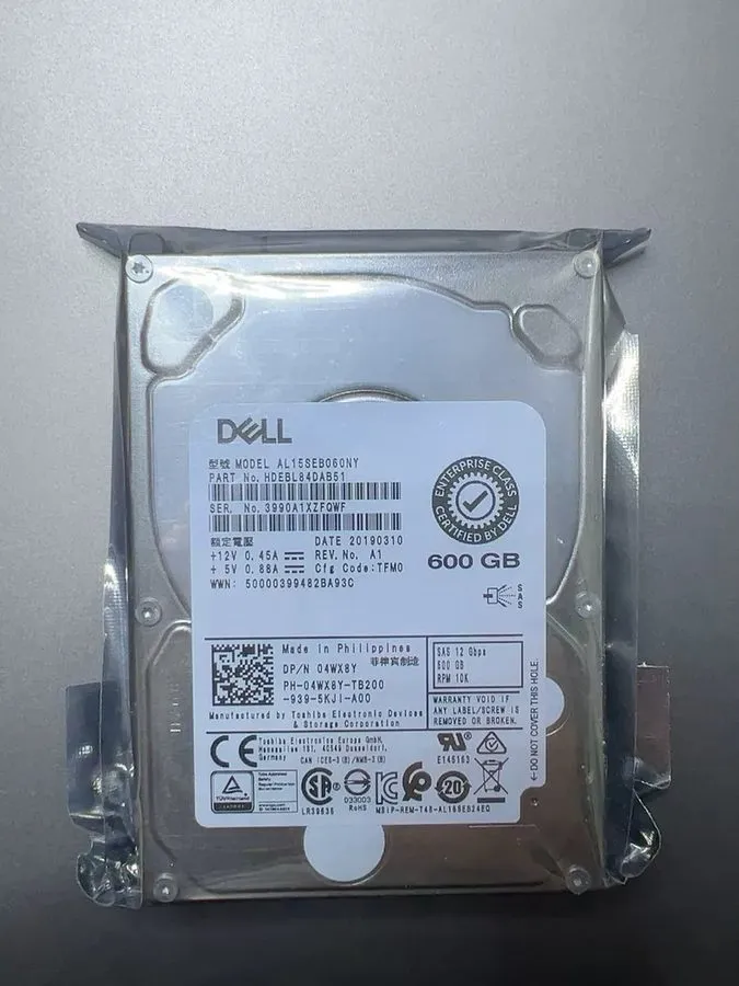 Жёсткий диск 04WX8Y Dell 600GB SAS 2.5 10K 12G 4WX8Y AL15SEB060NY SAS 1000rpm Ha