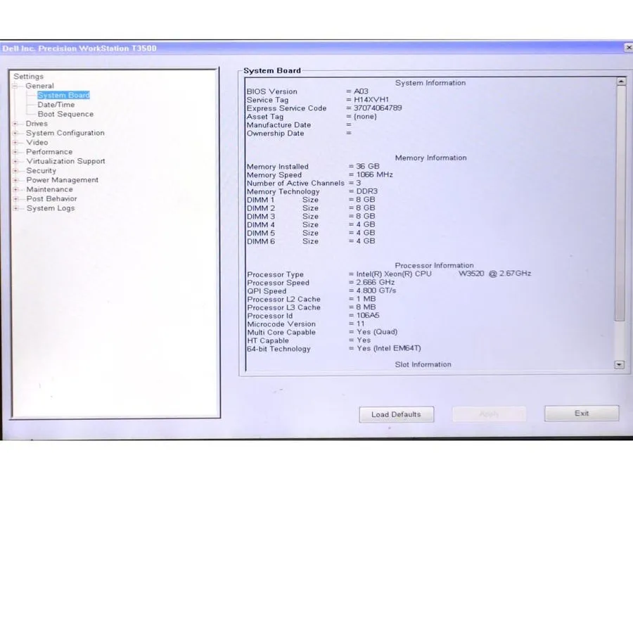 Процессор Barebones Dell Precision T3500 Workstation Desktop Xeon W3520 2.66Ghz 