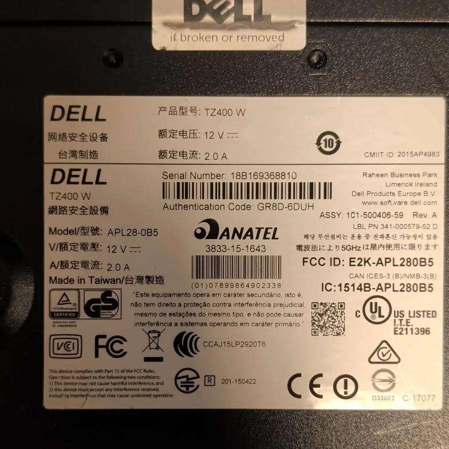 Межсетевой экран SONICWALL TZ300 W APL28-0B5 NETWORK SECURITY FIREWALL APPLIANCE — фото лота 1