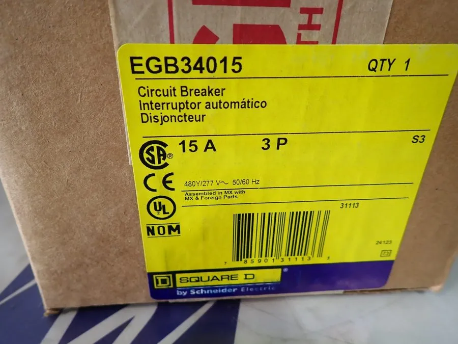 Автоматический выключатель SQUARE D EGB34015 Circuit Breaker,15A,Bolt On,277/480