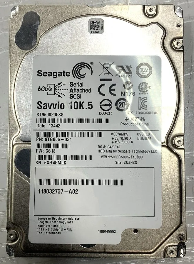 Жёсткий диск EMC Seagate 600GB 2.5" 10K 6G SAS HDD Hard Drive ST9600205SS 9TG066
