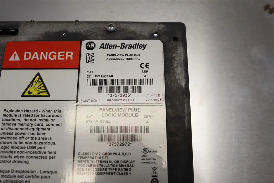 Панель оператора ALLEN-BRADLEY PANELVIEW PLUS 1500 ASSEMBLED HMI TERMINAL 2711P-