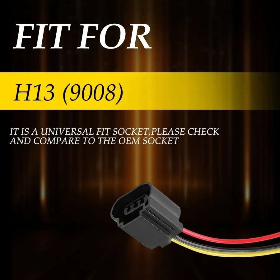 Жгут проводов Universal Harness Head Bulb Plug Repair 2- Socket Wire Pigtail P F — фото лота 1