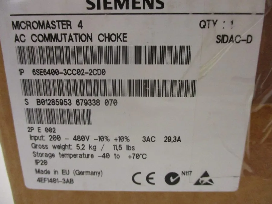 Частотный преобразователь Siemens 6se6400-3cc02-2cd0 Micromaster Ac Communicatio