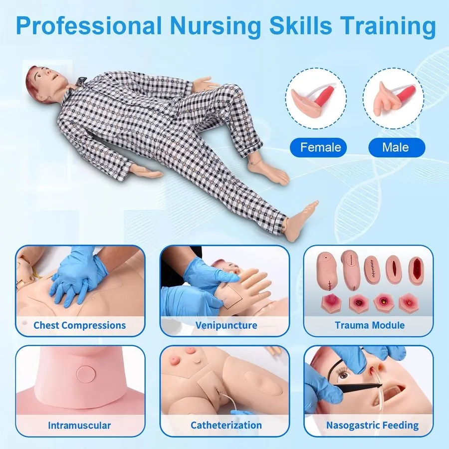 Медицинское оборудование 5.74ft Trauma Nursing Manikin with 8 Wound Modules, Pat — фото лота 2