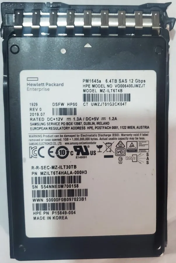 Samsung PM1645a 6.47TB SSD Unlocked