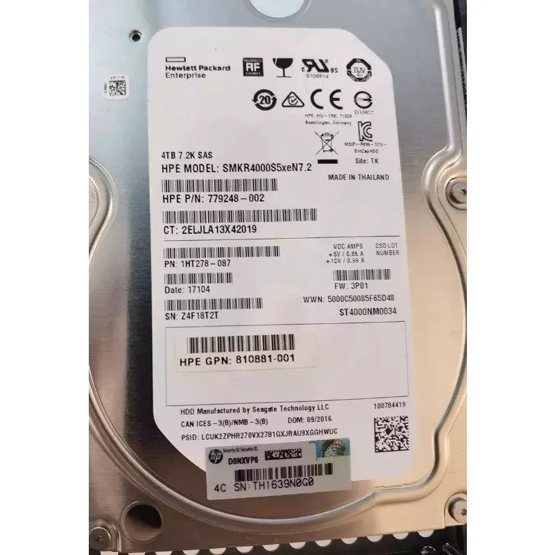 Жёсткий диск HPE 823124-001 4TB K2P87B 871864-001 3PAR 8000 SAS 7.2K LFF Hard Dr
