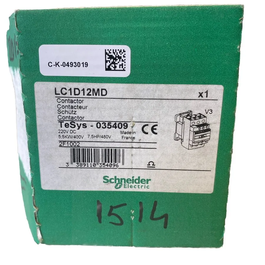 Контактор Schneider Electric LC1D12MD TeSys D Power Contactor 12A 220V DC — фото лота 1