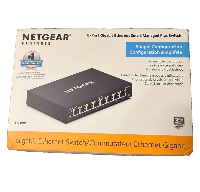 Коммутатор 8-Port Gigabit Ethernet Easy Smart Managed Essentials Switch (GS308E)