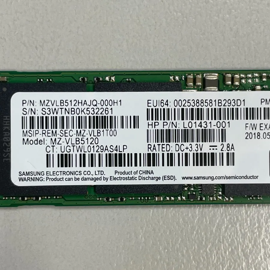 SSD-накопитель SAMSUNG PM981 512GB M.2 NVMe PCIe SSD MZ-VLB5120 Lenovo SSS0L2510