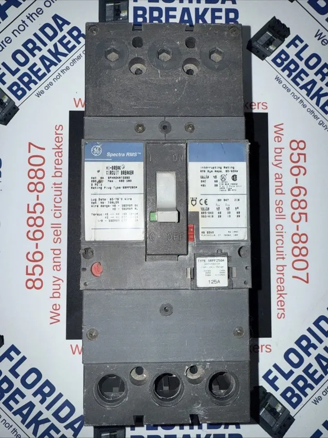Автоматический выключатель GE SFHA24AT0250 2P 250 Amp 480V Circuit Breaker 125A 