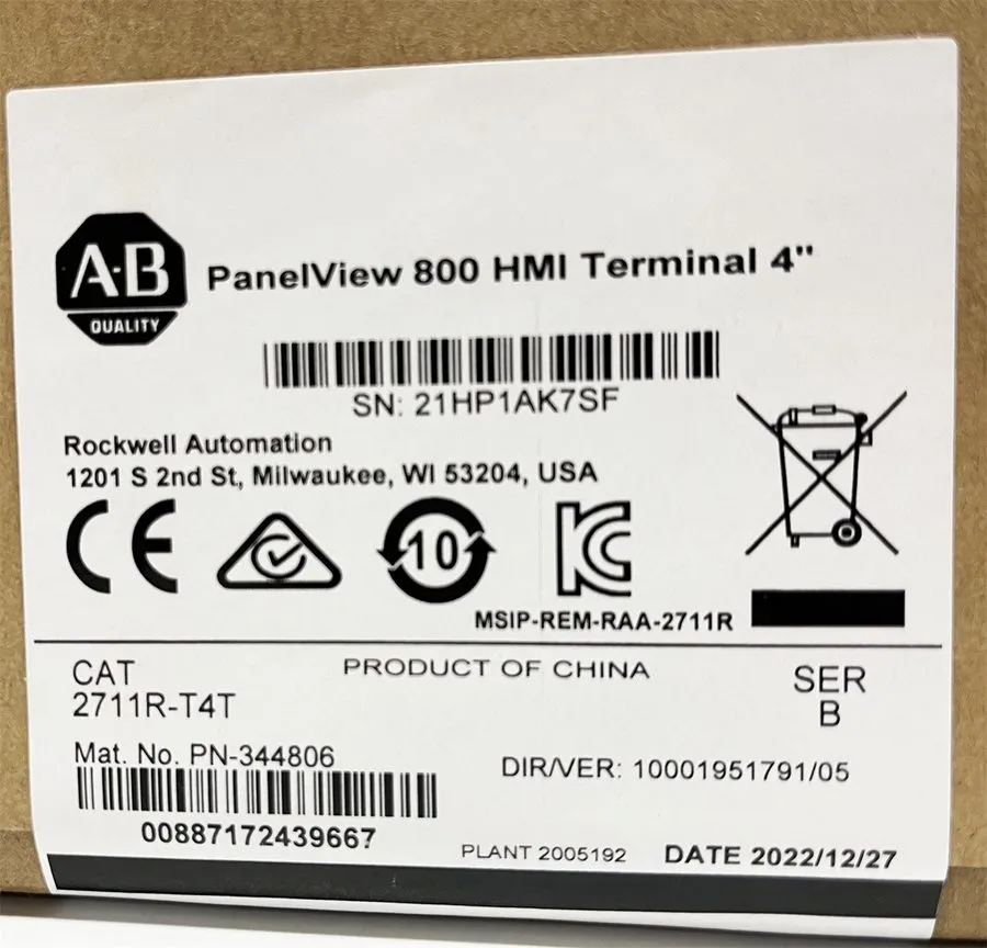 Панель оператора PANELVIEW 800 4.3-INCH HMI TERMINAL 2711R-T4T/B Allen-Bradley