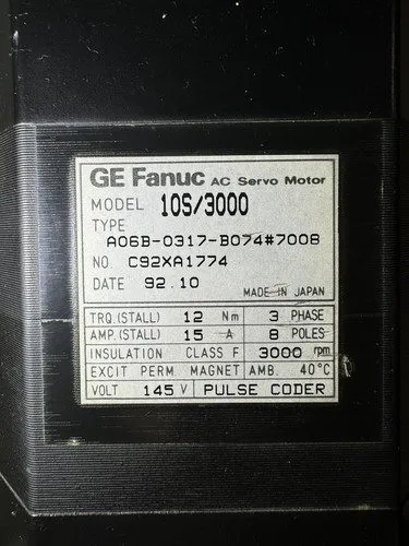 Серводвигатель Fanuc AC Servo Motor Model 10S/3000 #A06B-0317-B074