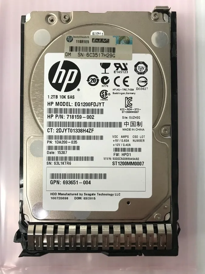 Жёсткий диск 718159-002 HPE MSA 1.2TB SAS 6G 10K SFF DP HDD