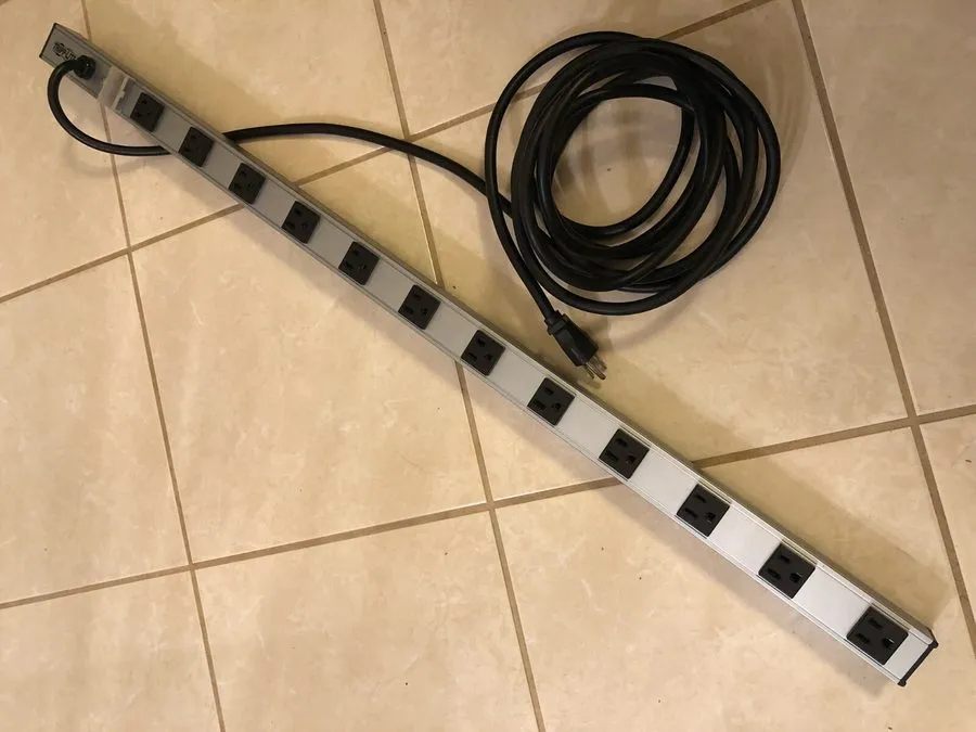 Tripp Lite Power Strip 12 Outlets 1 1/2 x 36 x 1 1/2 15 ft Cord Silver PS3612