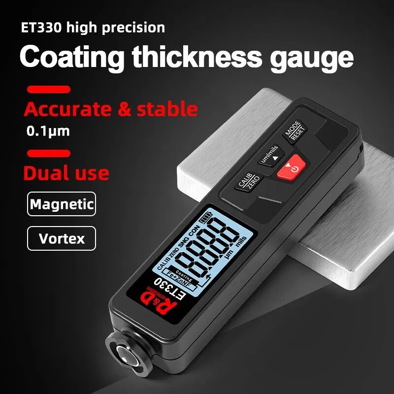 Толщиномер ET330+Zn Coating Thickness Gauge Backlight Car Paint Thickness Gauge 