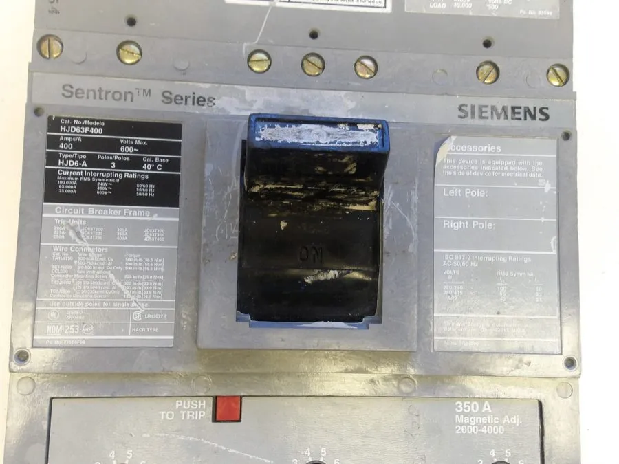 Автоматический выключатель Siemens Sentron Series HJD63F400 Circuit Breaker 400A