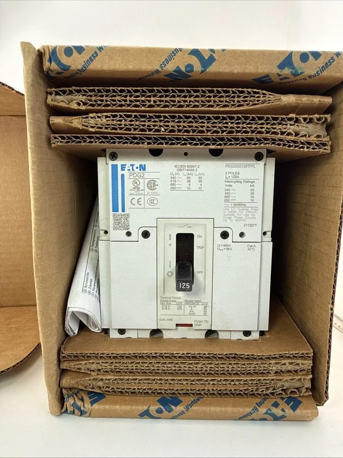 Автоматический выключатель Eaton PDG23G0125TFFL 125 Amp 3 Pole 690 V Max 35KAIC/ — фото лота 2
