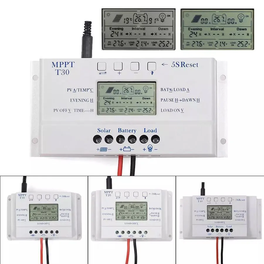 Аккумулятор 20A-40A MPPT Solar Panel Battery Regulator Charge Controller Dual US