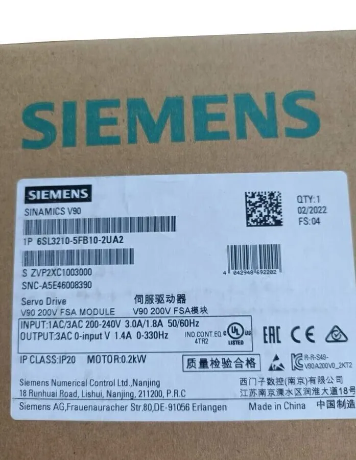 Частотный преобразователь 6SL3210-5FB11-5UA0 SIEMENS SINAMICS V90 INVERTER