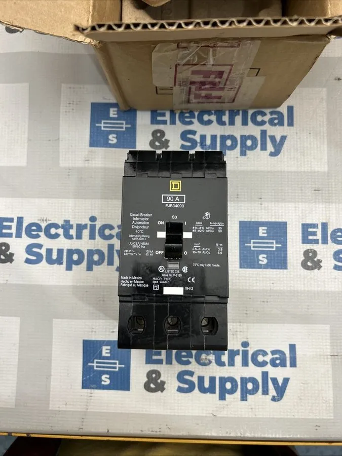 Автоматический выключатель Square D EJB34090 3 Pole 90 amp 480v Circuit breaker 