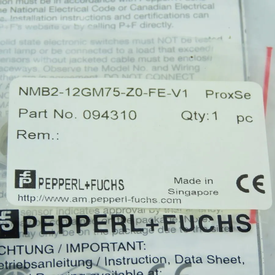 Датчик приближения Pepperl + Fuchs NMB2-12GM75-Z0-FE-V1 093410 Inductive Proximi