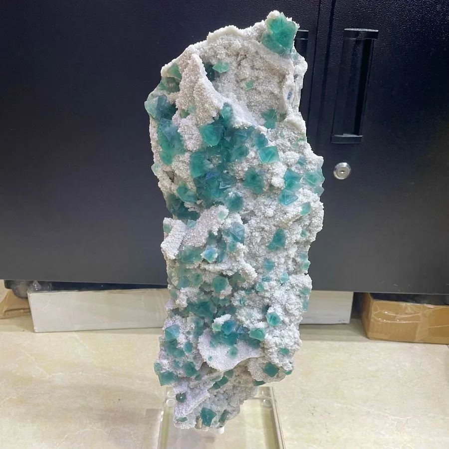 Лабораторный прибор 16.5LB TOP! Natural blue Fluorite quartz crystal Mineral spe