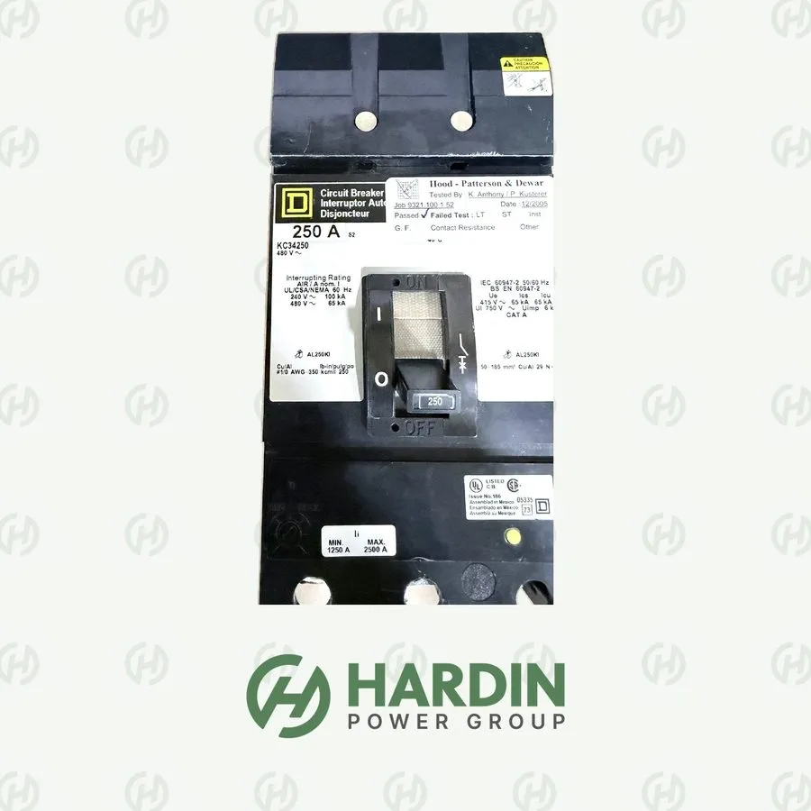 Автоматический выключатель Square D KC34250 250 Amp 3 Pole 480V @65KA I-Line Cir