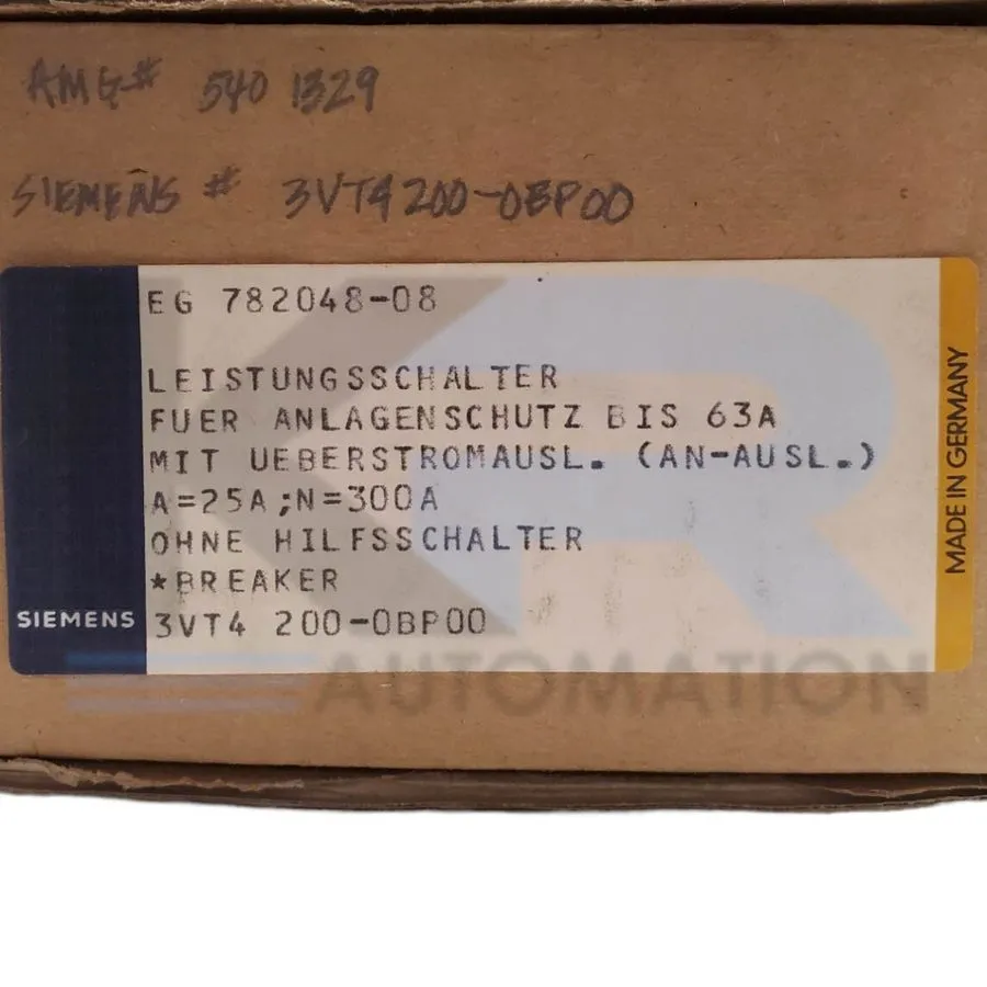 Автоматический выключатель Siemens 3VT4200-0BP00 Circuit Breaker 25A 1-Pole