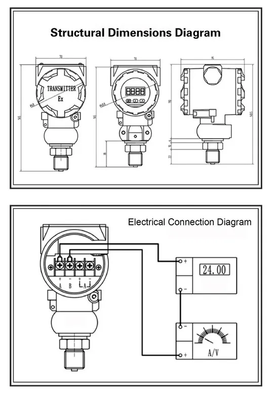 Датчик давления Explosion Proof Pressure Transmitter Diffused Silicon 4-20mA RS4