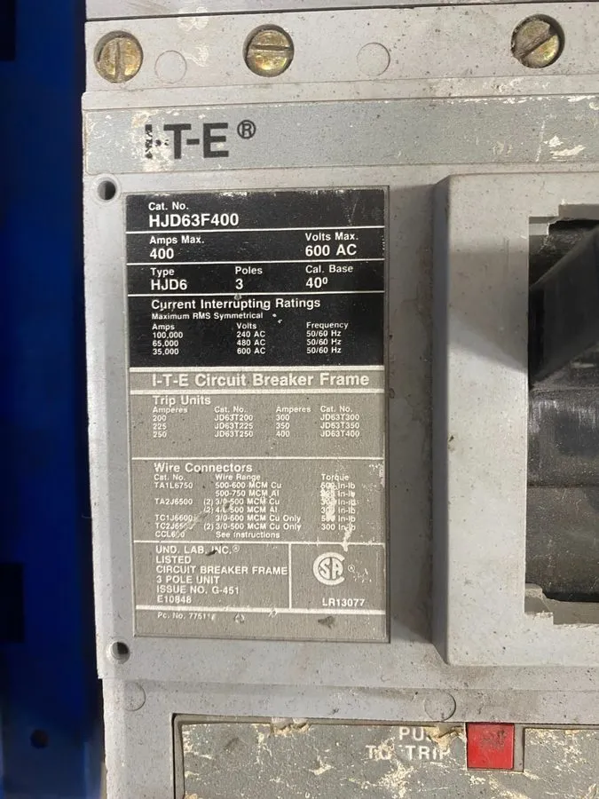 Автоматический выключатель Siemens Sentron Series HJD63F400 Circuit Breaker 400A